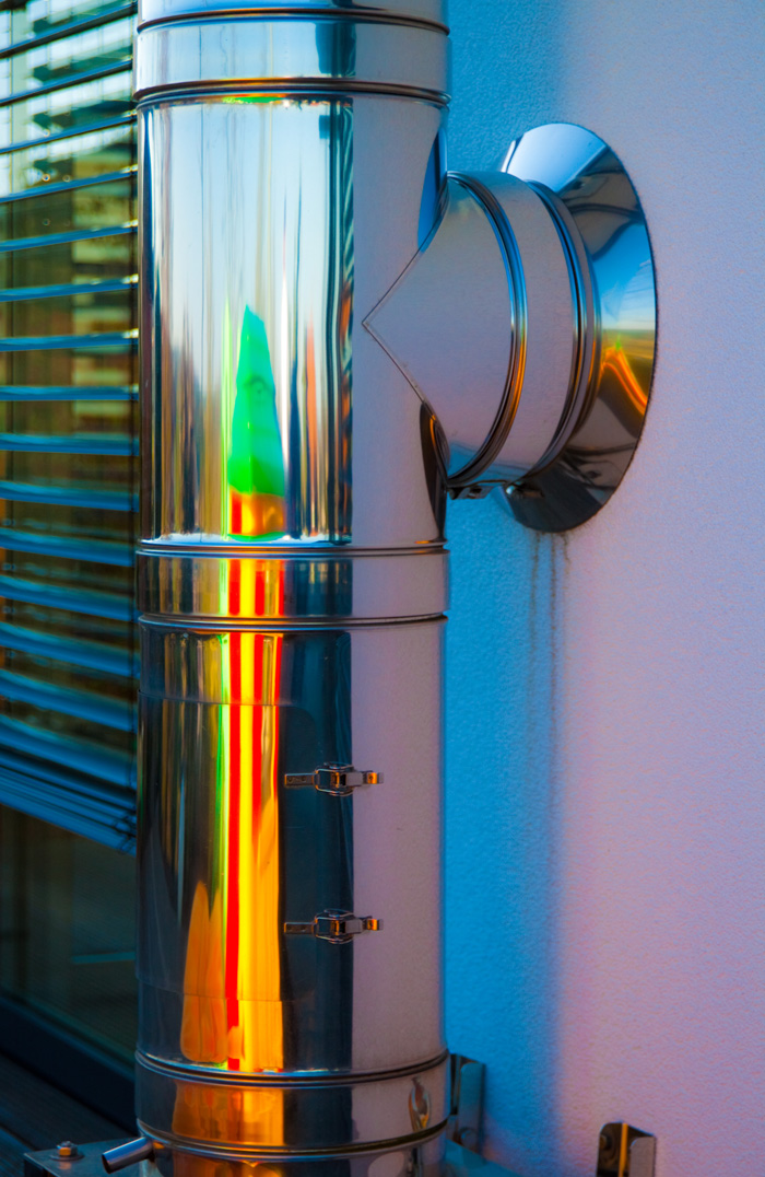 Reflections Colorful reflections in steel pipe